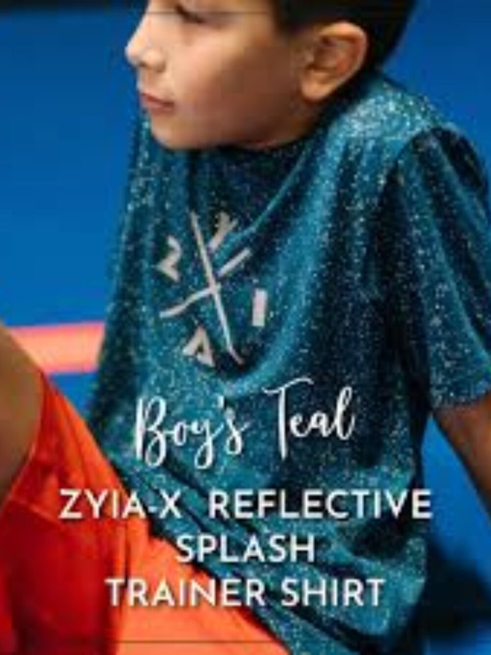 Zyia Active Boys Teal X Reflective Splash Trainer Shirt